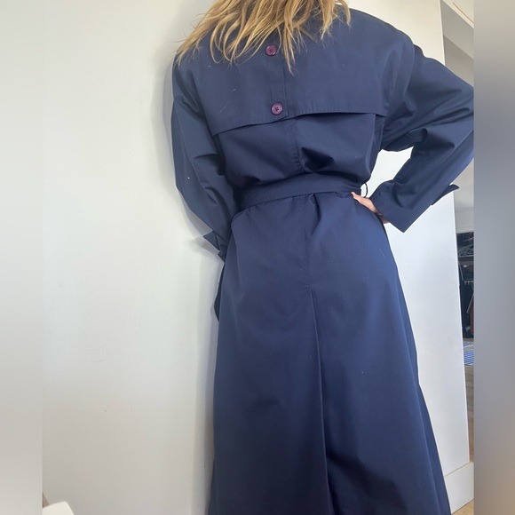 Pretty 1970s vintage DJI blue trench coat size medium - Picture 10 of 11